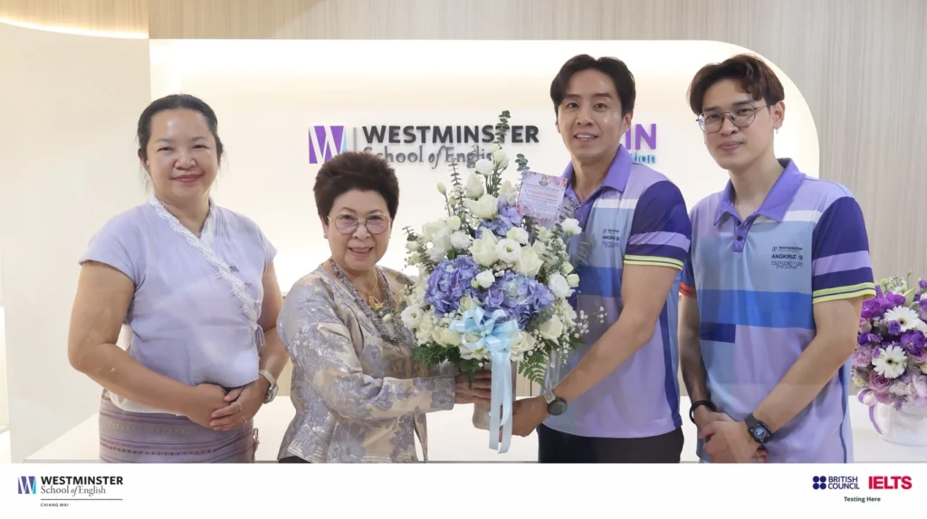 Westminster เปิดตัวสถาบันติวสอบ IELTS และศูนย์สอบ IELTS ระดับสากลอย่างยิ่งใหญ่ ที่จังหวัดเชียงใหม่ พร้อมแขกผู้มีเกียรติร่วมแสดงความยินดี . เมื่อวันเสาร์ที่ผ่านมา 3 กรกฎาคม Westminster ได้จัดงานเปิดตัวอย่างยิ่งใหญ่ที่จังหวัดเชียงใหม่ โดยมีแขกผู้มีเกียรติจากหลากหลายภาคส่วนมาร่วมแสดงความยินดีและสนับสนุนกิจกรรมในครั้งนี้อย่างคับคั่ง งานเปิดตัวครั้งนี้ได้รับเกียรติจากบุคคลสำคัญ ประธานสมาคมสถานศึกษาเอกชนเชียงใหม่ เป็นประธานในพิธี พร้อมด้วยแขกผู้มีเกียรติ ได้แก่ หัวหน้าฝ่ายนานาชาติ โรงเรียนดาราวิทยาลัย, ผู้อำนวยการโรงเรียนร่มแก้ว, ผู้อำนวยการโรงเรียนนภาเชียงใหม่, หัวหน้าฝ่ายวิชาการ โรงเรียนโกวิทธำรงเชียงใหม่, รองอธิการบดี มหาวิทยาลัยนอร์ท-เชียงใหม่, นักโบราณคดีชำนาญการ สำนักศิลปากรที่ 7 เชียงใหม่ กรมศิลปากร และ กระทรวงวัฒนธรรม, ผู้อำนวยการหอสมุดแห่งชาติรัชมังคลาภิเษก เชียงใหม่, อาจารย์ประจำคณะมนุษยศาสตร์และสังคมศาสตร์ มหาวิทยาลัยราชภัฏเชียงใหม่, รองผู้อำนวยการโรงเรียนเทพบดินทร์เชียงใหม่ และ ผู้อำนวยการพิพิธภัณฑสถานแห่งชาติเชียงใหม่ ที่มาร่วมเป็นเกียรติในงาน นายตรีณัฐ ใจยะสาร CEO, Westminster International Group กล่าวในพิธีเปิดว่า "เรามีความภูมิใจที่ได้นำเสนอสถาบันติวสอบและศูนย์สอบ IELTS แห่งใหม่นี้ เพื่อช่วยนักเรียนและบุคคลทั่วไปที่ต้องการพัฒนาทักษะภาษาอังกฤษเพื่อศึกษาต่อทั้งในและต่างประเทศ เรามุ่งหวังอย่างยิ่งว่าสถาบันนี้จะเป็นส่วนสำคัญในการส่งเสริมศักยภาพด้านภาษาของคนไทยในขอนแก่นและภูมิภาคนี้" งานนี้ได้สร้างความประทับใจให้กับผู้เข้าร่วมงานทุกคน และเป็นก้าวสำคัญของ Westminster ในการให้บริการด้านการศึกษาภาษาอังกฤษ การสอบ IELTS รวมถึงการให้คำปรึกษาเรื่องเรียนต่อต่างประเทศ อย่างครบวงจรในภาคเหนือ